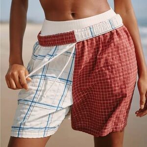 Anthropologie Celandine Patchwork Plaid Shorts Size Small Knee Length Bermuda